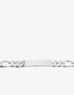 Bracelet Gourmette identité en argent 925‰ rhodié figaro SO OR