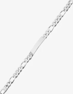 Bracelet Gourmette identité en argent 925‰ rhodié figaro SO OR