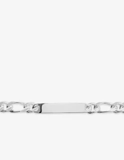 Bracelet Gourmette identité en argent 925‰ rhodié maille figaro alternée SO OR