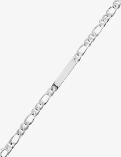 Bracelet Gourmette identité en argent 925‰ rhodié maille figaro alternée SO OR