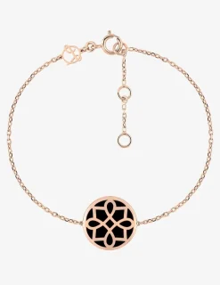 Bracelet Harmonie Or rose 375‰ et jeton laque noir de Jais SO OR