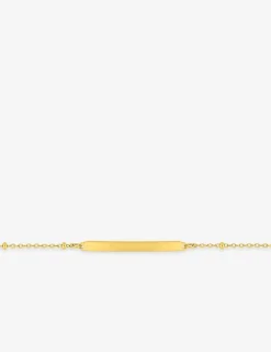 Bracelet identité acier doré avec maille forçat et perles SO OR