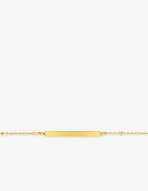 Bracelet identité acier doré avec maille forçat et perles SO OR