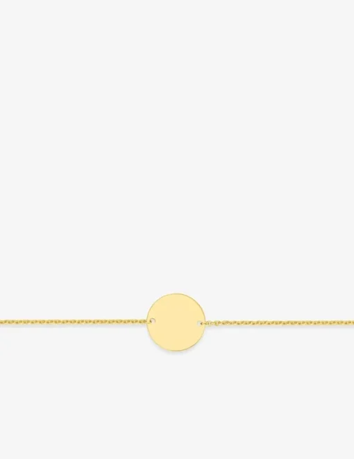 Bracelet identité bébé chaîne forçat et jeton 12 mm or jaune 750‰ SO OR