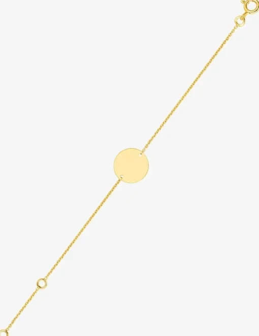 Bracelet identité bébé chaîne forçat et jeton 12 mm or jaune 750‰ SO OR
