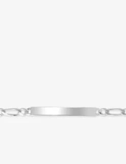 Bracelet identité maille figaro alternée 1+3 en argent 925 ‰ rhodié SO OR