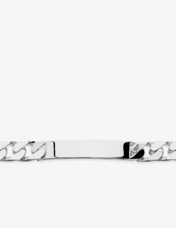 Bracelet identité maille gourmette en argent 925 ‰ rhodié et poli SO OR