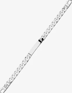 Bracelet identité maille gourmette en argent 925 ‰ rhodié et poli SO OR