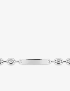 Bracelet identité maille grain de café en argent 925 ‰ rhodié SO OR