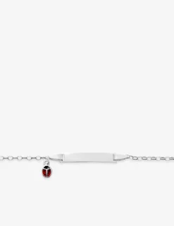 Bracelet identité motif coccinelle pour enfant en argent 925 ‰ rhodié SO OR