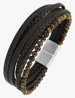 Bracelet œil de tigre, matière synthétique et acier SO OR