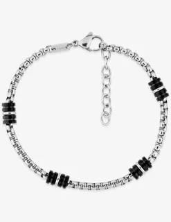 Bracelet imprimé noir et acier SO OR