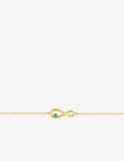 Bracelet infini asymétrique or jaune 375‰ et émeraude SO OR