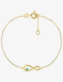 Bracelet infini asymétrique or jaune 375‰ et émeraude SO OR