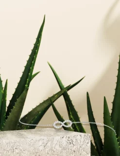 Bracelet infini en or blanc 375‰ et oxyde de zirconium SO OR