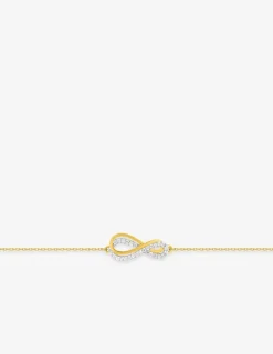 Bracelet infini en or jaune 375‰ et oxyde de zirconium SO OR