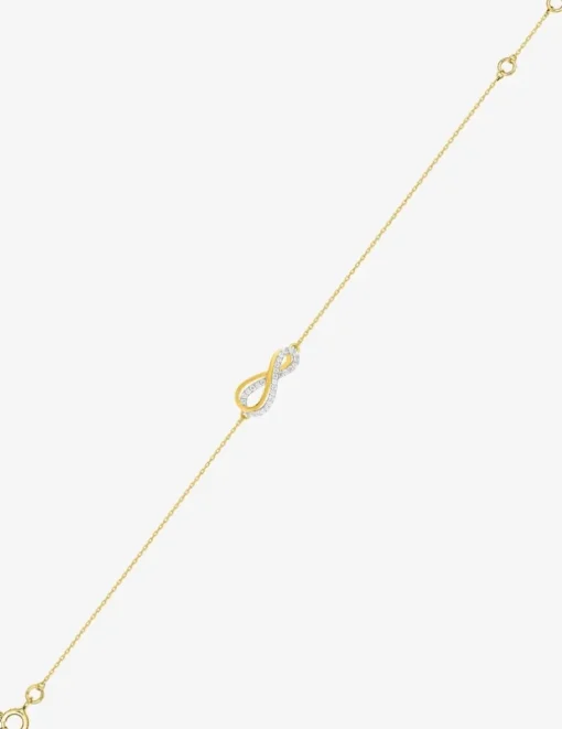Bracelet infini en or jaune 375‰ et oxyde de zirconium SO OR