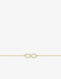Bracelet infini en or jaune 375‰ et oxyde de zirconium SO OR