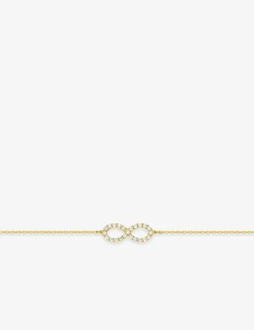 Bracelet infini en or jaune 375‰ et oxyde de zirconium SO OR