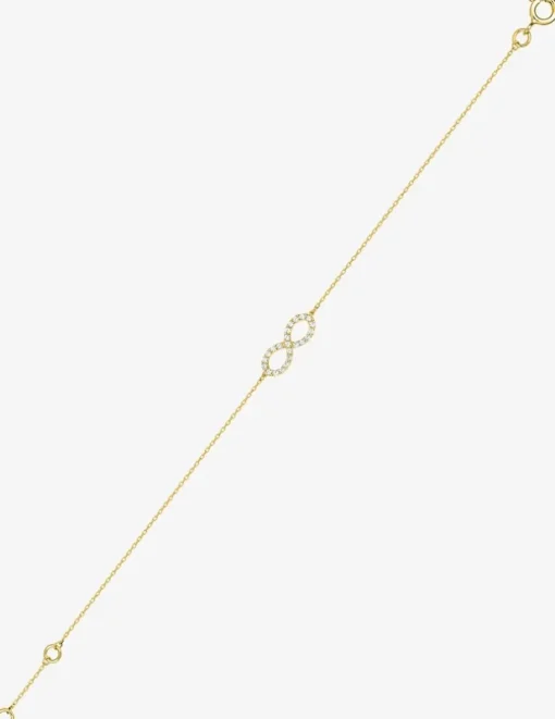Bracelet infini en or jaune 375‰ et oxyde de zirconium SO OR
