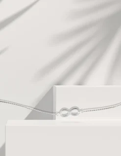 Bracelet infini or blanc 375 ‰ SO OR