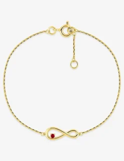 Bracelet infini or jaune 750 ‰ et rubis SO OR