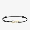 Bracelet infini or jaune 375 ‰, oxydes de zirconium et rhodium SO OR