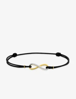 Bracelet infini or jaune 375 ‰, oxydes de zirconium et rhodium SO OR