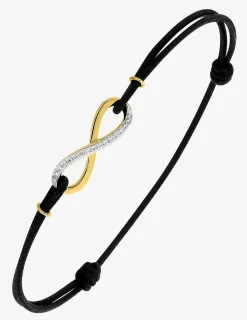 Bracelet infini or jaune 375 ‰, oxydes de zirconium et rhodium SO OR