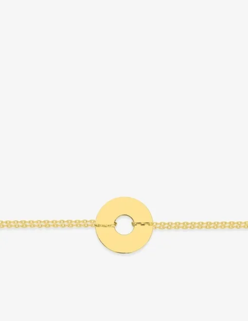 Bracelet jeton ajouré personnalisable 17 mm plaqué or SO OR