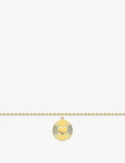 Bracelet jeton cœur plaqué or SO OR