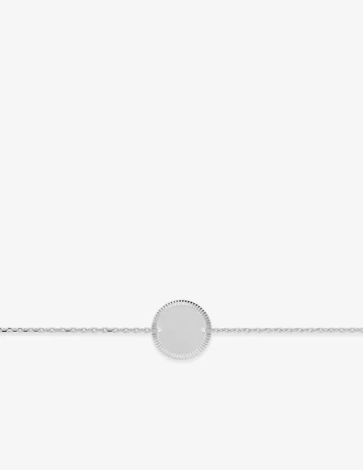 Bracelet jeton liseré fantaisie argent 925‰ rhodié SO OR