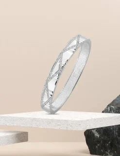 Bracelet jonc Argent 925‰ rhodié & oxydes de zirconium SO OR