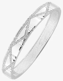 Bracelet jonc Argent 925‰ rhodié & oxydes de zirconium SO OR