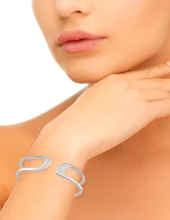 Bracelet jonc argent 925‰ rigide oxyde blanc SO OR