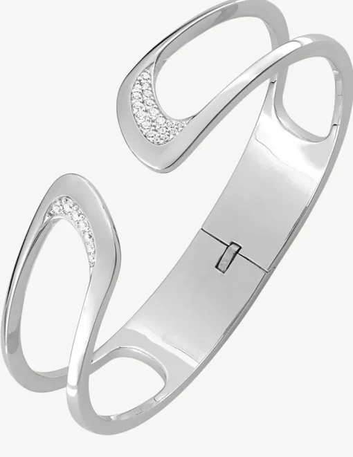 Bracelet jonc argent 925‰ rigide oxyde blanc SO OR