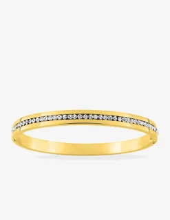 Bracelet jonc en acier doré avec cristaux synthétiques SO OR