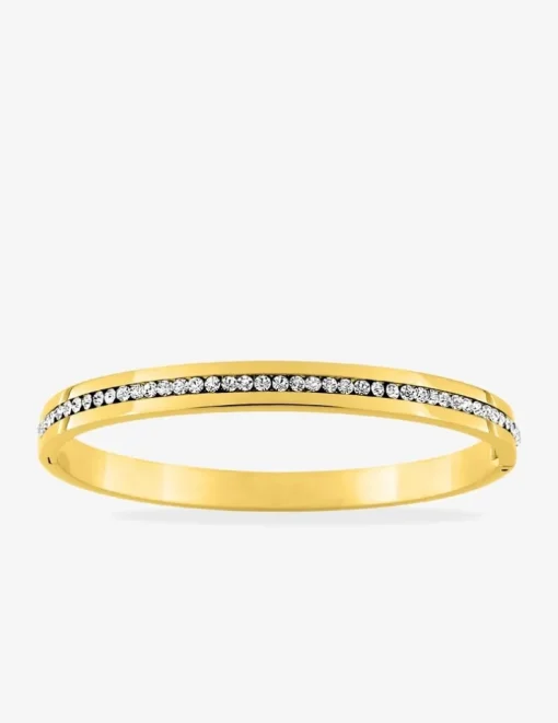 Bracelet jonc en acier doré avec cristaux synthétiques SO OR