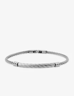 Bracelet jonc en acier gris avec fermoir SO OR