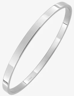 Bracelet jonc en acier gris, fil plat 4 mm SO OR