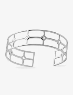 Bracelet jonc en argent 925 ‰ rhodié et oxydes de zirconium SO OR