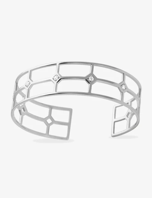 Bracelet jonc en argent 925 ‰ rhodié et oxydes de zirconium SO OR