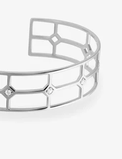 Bracelet jonc en argent 925 ‰ rhodié et oxydes de zirconium SO OR