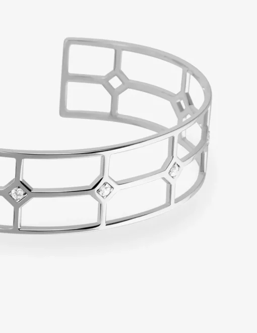 Bracelet jonc en argent 925 ‰ rhodié et oxydes de zirconium SO OR
