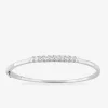 Bracelet jonc en or blanc 375 ‰, diamants synthétiques 1.00 ct SO OR