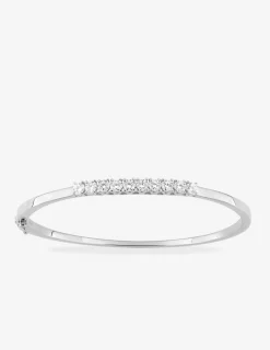 Bracelet jonc en or blanc 375 ‰, diamants synthétiques 1.00 ct SO OR