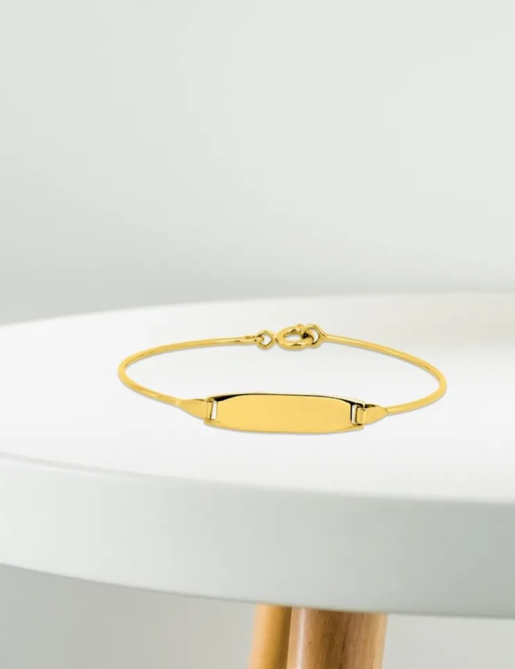 Bracelet jonc identité enfant en or jaune 375‰ SO OR