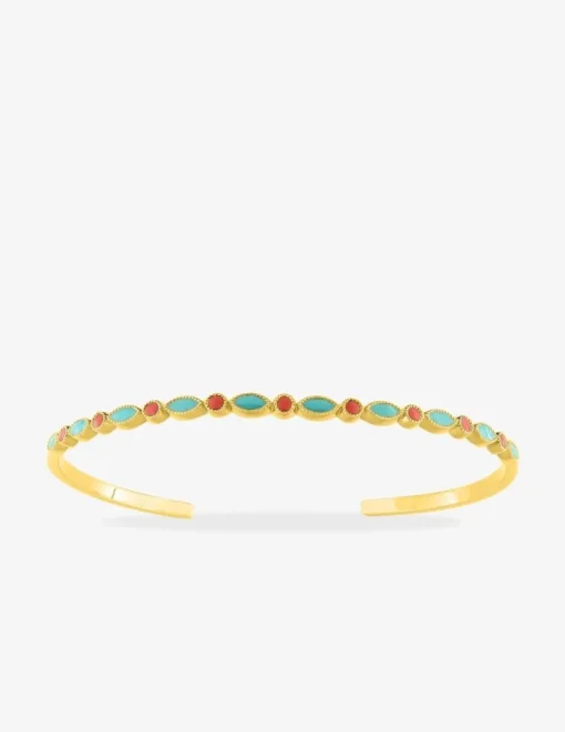 Bracelet jonc laqué et plaqué or SO OR