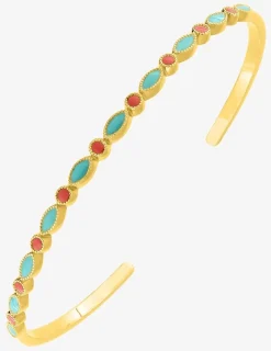 Bracelet jonc laqué et plaqué or SO OR