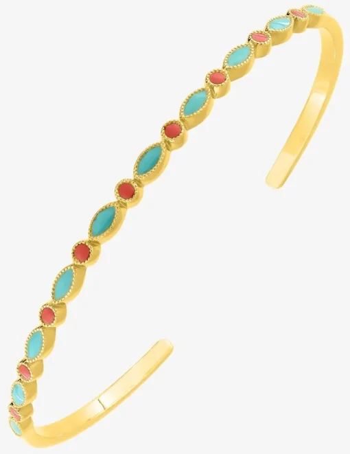 Bracelet jonc laqué et plaqué or SO OR
